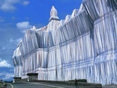 Reichstag Vorderseite bei Tage art print by Christo