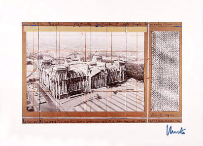 Reichstag X, hand-signed art print by Christo