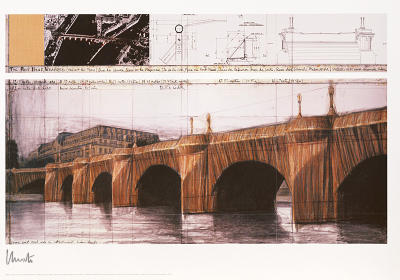 The Pont Neuf Wrapped I, hand-signed art print by Christo