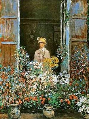 Camille Monet a'la fen�tre, 1873 art print by Claude Monet