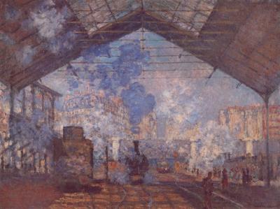 Gare St. Lazare art print by Claude Monet