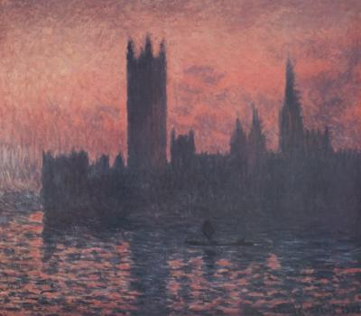 Sunset art print by Claude Monet