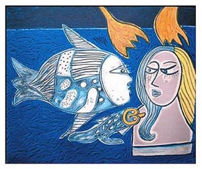 S�duction aquatique art print by Corneille