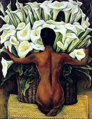 Nude with Calla Lilies art print by Diego Rivera