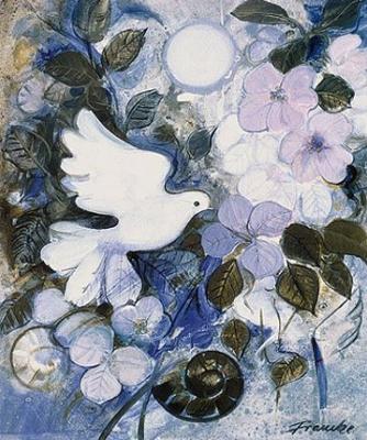 Wei�e Taube art print by Dieter Framke