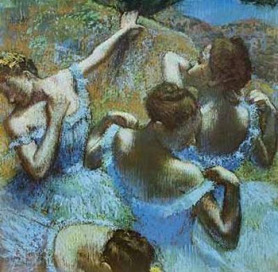 Blue Dancers art print by Edgar Degas