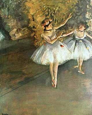 Zwei T�nzerinnen auf der B�hne art print by Edgar Degas