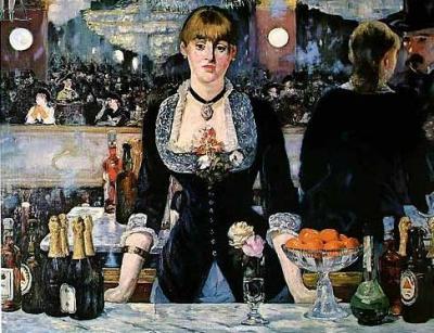 Bar in Folies Bergere art print by Edouard Manet