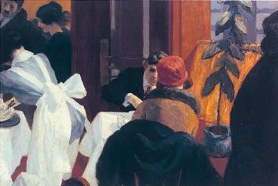 New York Restaurant art print by Edward Hopper
