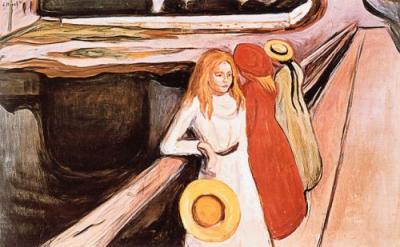 M�dchen auf der Br�cke art print by Edward Munch