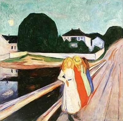 M�dchen auf der Br�cke art print by Edward Munch