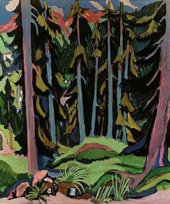 Forest with brook art print by Ernst Ludwig Kirchner