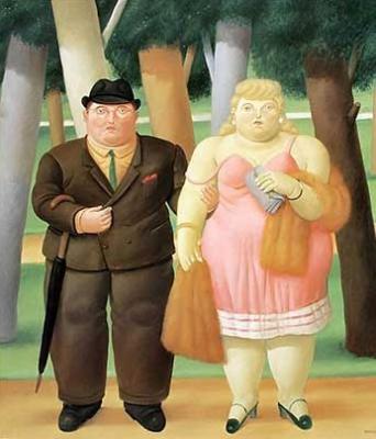 Una coppia art print by Fernando Botero