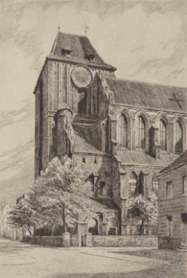 Thorn, Johanniskirche(etching) art print by Fischer-Lenz
