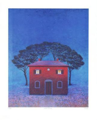 Haus in Arezzo (Blau) art print by Folkert Rasch