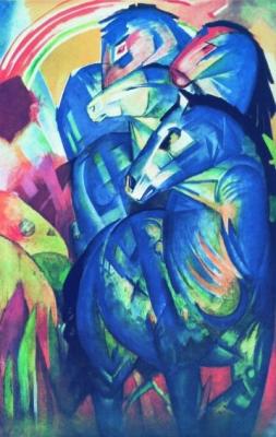 Der Turm der blauen Pferde art print by Franz Marc