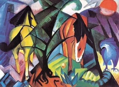 Pferde und Adler (1912) art print by Franz Marc