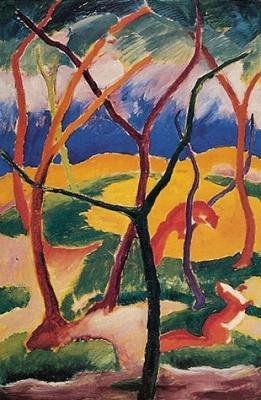 Spielende Wiesel art print by Franz Marc