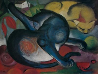 Zwei Katzen art print by Franz Marc