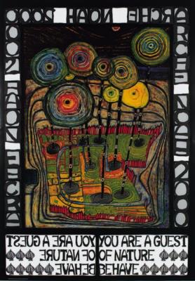 Arche Noah, Gruene Version art print by Friedensreich Hundertwasser