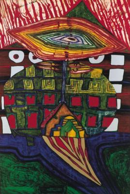 Das Auge und der Bart Gottes art print by Friedensreich Hundertwasser
