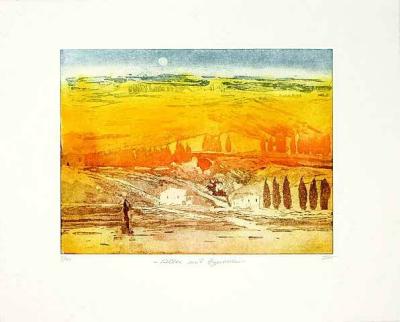 Allee mit Zypressen, 2005 art print by G�nther Fries