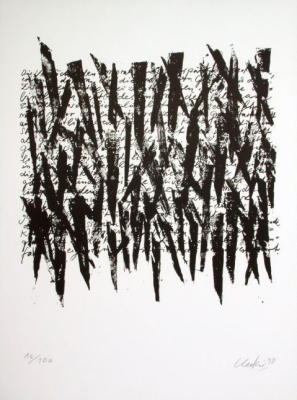 Wort-Schrift-Zeichen (1999) (30) art print by G�nther Uecker