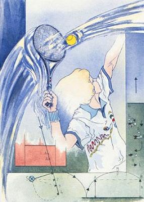 Tennis (handsigned etching) art print by Gerhard Haupert-Laub