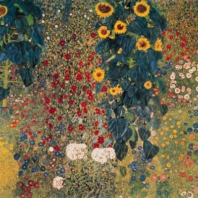 Bauerngarten & Sonnenbl. (Ausschnitt) art print by Gustav Klimt