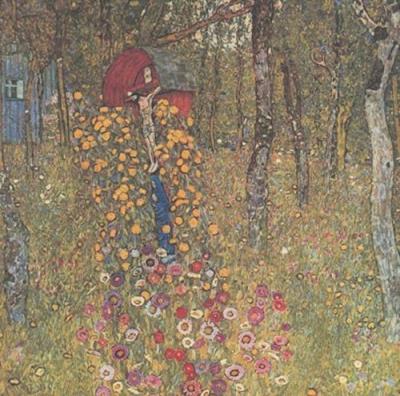 Bauerngarten mit Kruzifix art print by Gustav Klimt