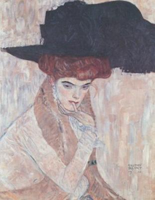 Der schwarze Federhut art print by Gustav Klimt