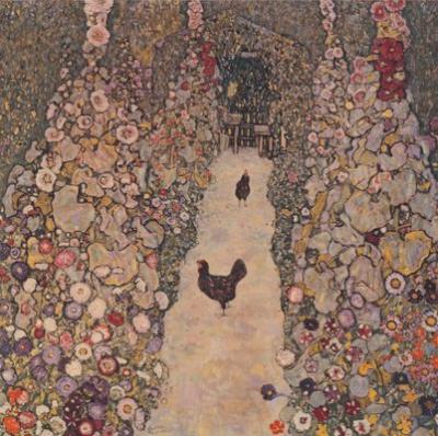 Gartenweg mit H�hnern art print by Gustav Klimt