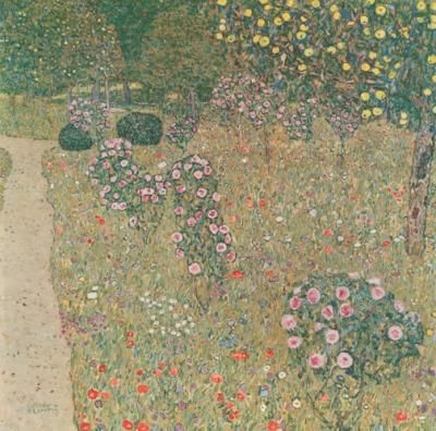 Obstgarten mit Rosen art print by Gustav Klimt