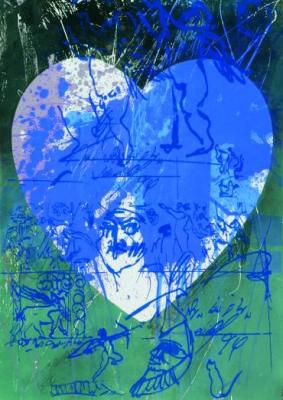 Blaues Herz art print by Hassan Hashemi