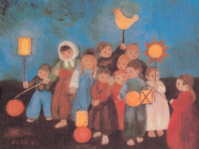 Laternenkinder art print by Heide Dahl