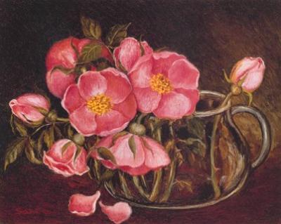 Rote Heiderosen art print by Heide Dahl