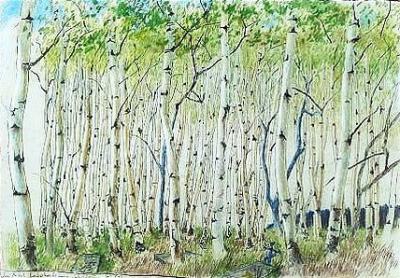 Gr�ner Birkenwald art print by Horst Janssen