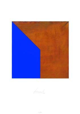 Quadrat mit Spitze Rost & Blau art print by J�rgen Freund