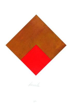 Rombe Rost & Rot art print by J�rgen Freund