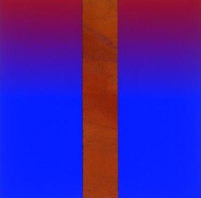 Rot & Blau mit Rostcollage art print by J�rgen Freund