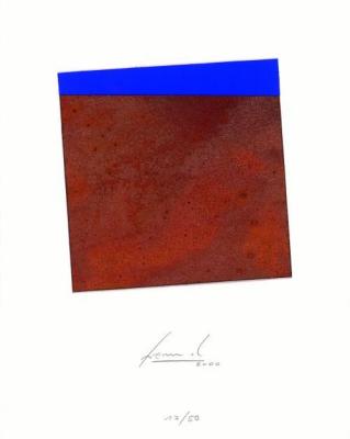 Schr�ge Blau, Collage art print by J�rgen Freund