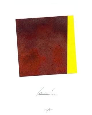Schr�ge Gelb, Collage art print by J�rgen Freund
