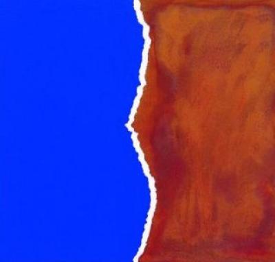 Zerrissen Blau art print by J�rgen Freund