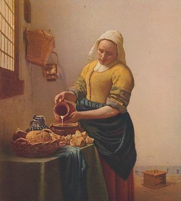 K�chenmagd art print by Jan Vermeer