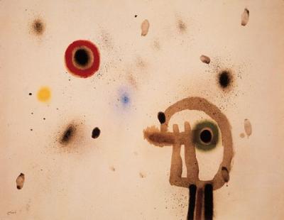 Figur vor Sonne art print by Joan Miro