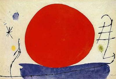 Ohne Titel (Rote Sonne), 1967 art print by Joan Miro
