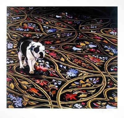 Hund auf blauem Teppich, 2003 art print by Karin Kneffel