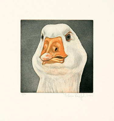 Tierk�pfe - Gans (2006) art print by Karin Kneffel