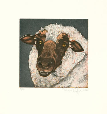 Tierk�pfe - Schaf braun (2006) art print by Karin Kneffel