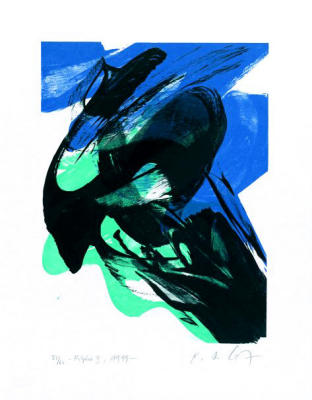 Kolphoo II Blau-Gr�n (1999) art print by Karl Otto G�tz